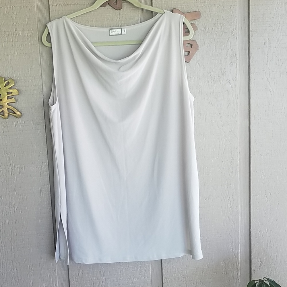 Simpli the best lite gray cowl neck top